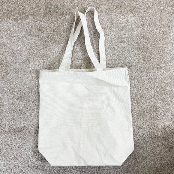 Vanity Fair Tan Canvas Graphic Tote Bag Open Top EUC - Picture 4 of 5